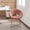 Costway Modern Velvet Accent Chair Upholstered Vanity Leisure Chair with Metal Legs